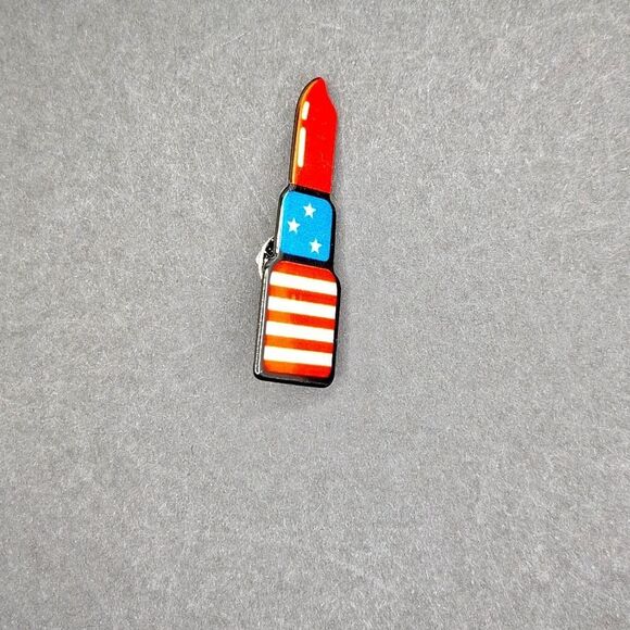 Patriotic lipstick enamel pin fashion accessory - Picture 1 of 4